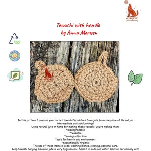 Crochet Tawashi Pattern: Jute Scrubby with Handle (PDF + Video Tutorial
