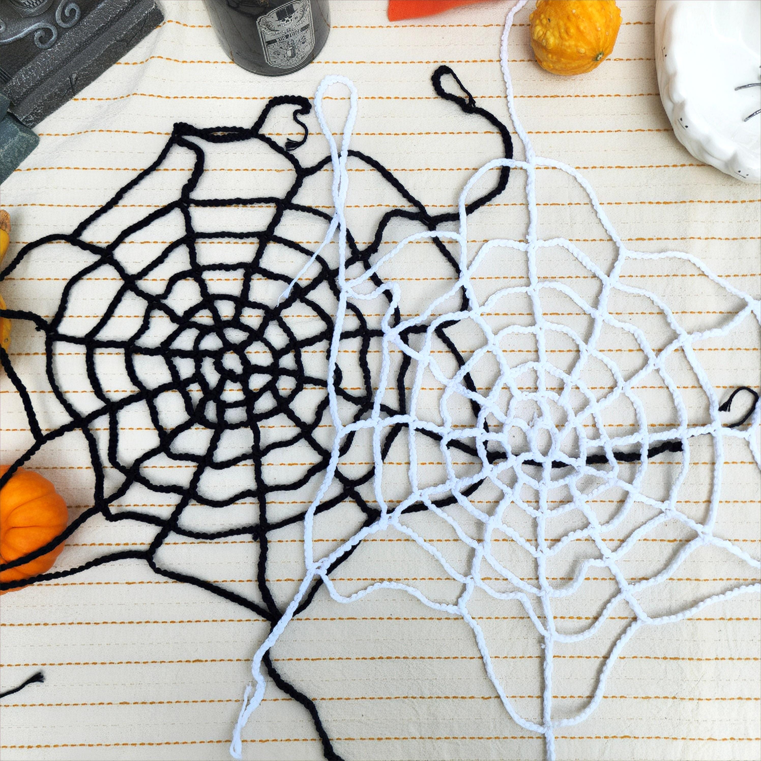 37 Spiderweb Crochet Patterns: 39 Ways to Make Webby Stitch Work for Halloween, Gothic... 36 Crochet Spiderweb Halloween Decor