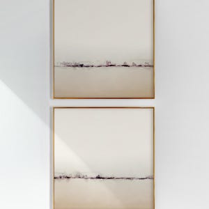 Minimalist Landscape Painting Set: Beige Abstract Art (Digital Download) image 1
