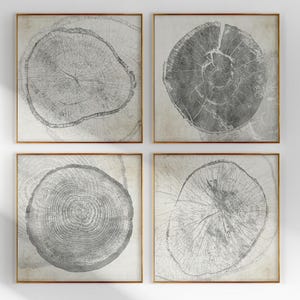 Tree Stump Print Set: Neutral Nordic Wood Slice Art (Digital Download)