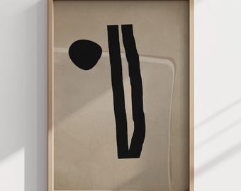 Beige Abstract Art Print: Wabi-Sabi Minimalist Poster (Digital Download)