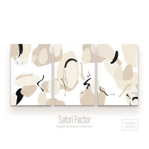 Neutral Abstract Wall Art, Abstract Shapes Painting, Set of 3 Art Prints Neutral, Simple Abstract Printable Wall Art, Modern Minimalist Art