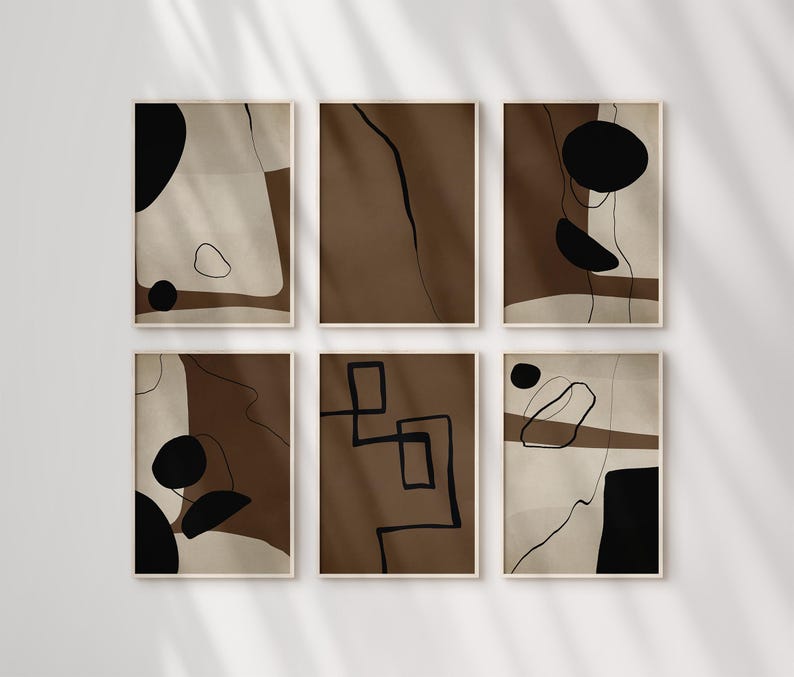 Beige Abstract Art Print Set: Japandi Wabi Sabi Gallery Wall (digital ...