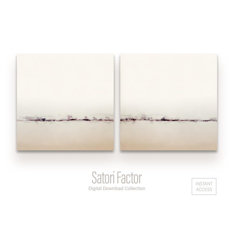 Minimalist Landscape Painting Set: Beige Abstract Art (Digital Download) image 9