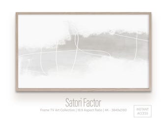 Arte abstracto en tonos greige para televisor Samsung Frame: Decoración minimalista neutra (Descarga digital)