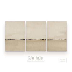 Arte murale astratta beige, paesaggio minimalista, set di 3 stampe artistiche neutre, arte astratta semplice, arte murale astratta minimalista moderna