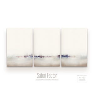 Landscape Abstract Art Digital Download, Set of 3 Neutral Wall Art, Minimal Landscape Art, Painting Landscape Set, Living Room Wall Decor