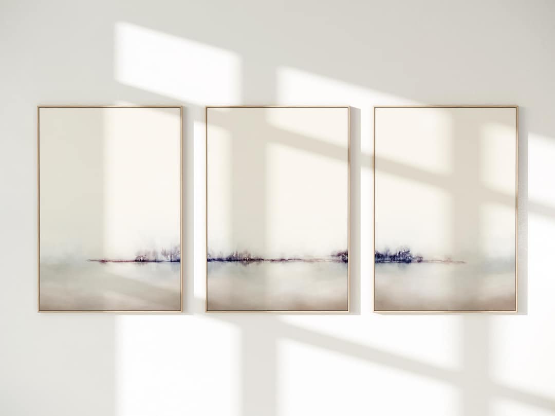 Neutral Landscape Art Print Set: Minimalist Triptych (digital Download ...