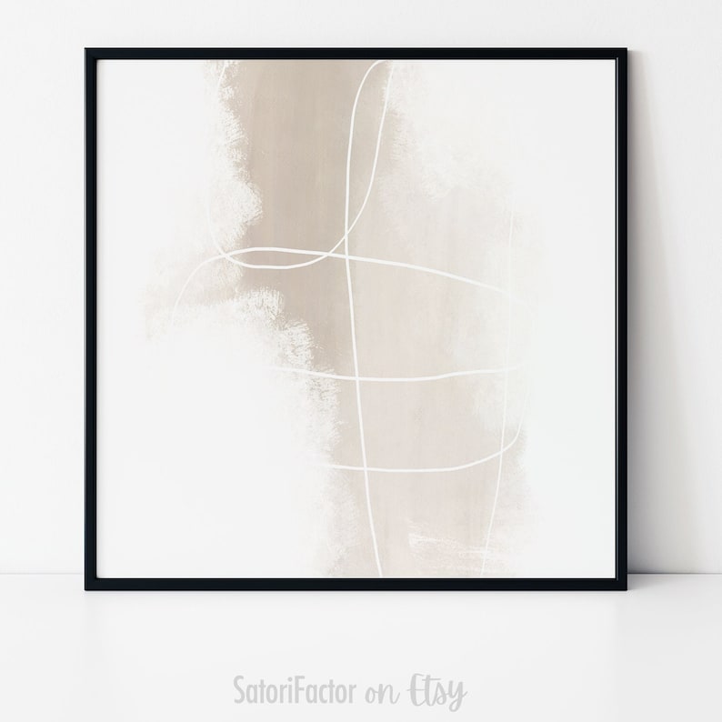 Minimalist Modern Line Abstract Art Printable Set of 3 Square Etsy