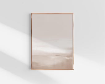 Beige Abstract Landscape Art Print: Neutral Minimalist Decor (Digital Download)