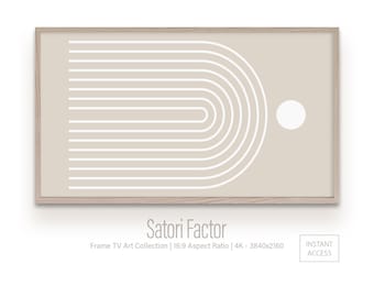 Arte para TV Samsung con marco de mediados de siglo: Impresión geométrica beige (descarga digital)