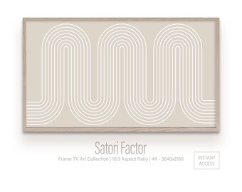 Samsung Frame TV Art: Beige Geometrische Wellen (Digitaler Download)