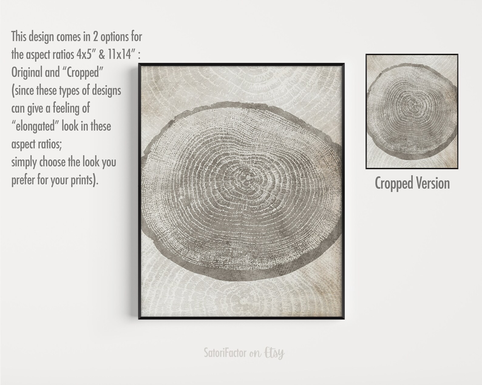 Beige Tree Ring Wall Art Set of 3 Printable Tree Stump Art - Etsy
