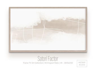 Neutral Abstract Samsung Frame TV Art: Beige Minimalist Painting (Digital Download)