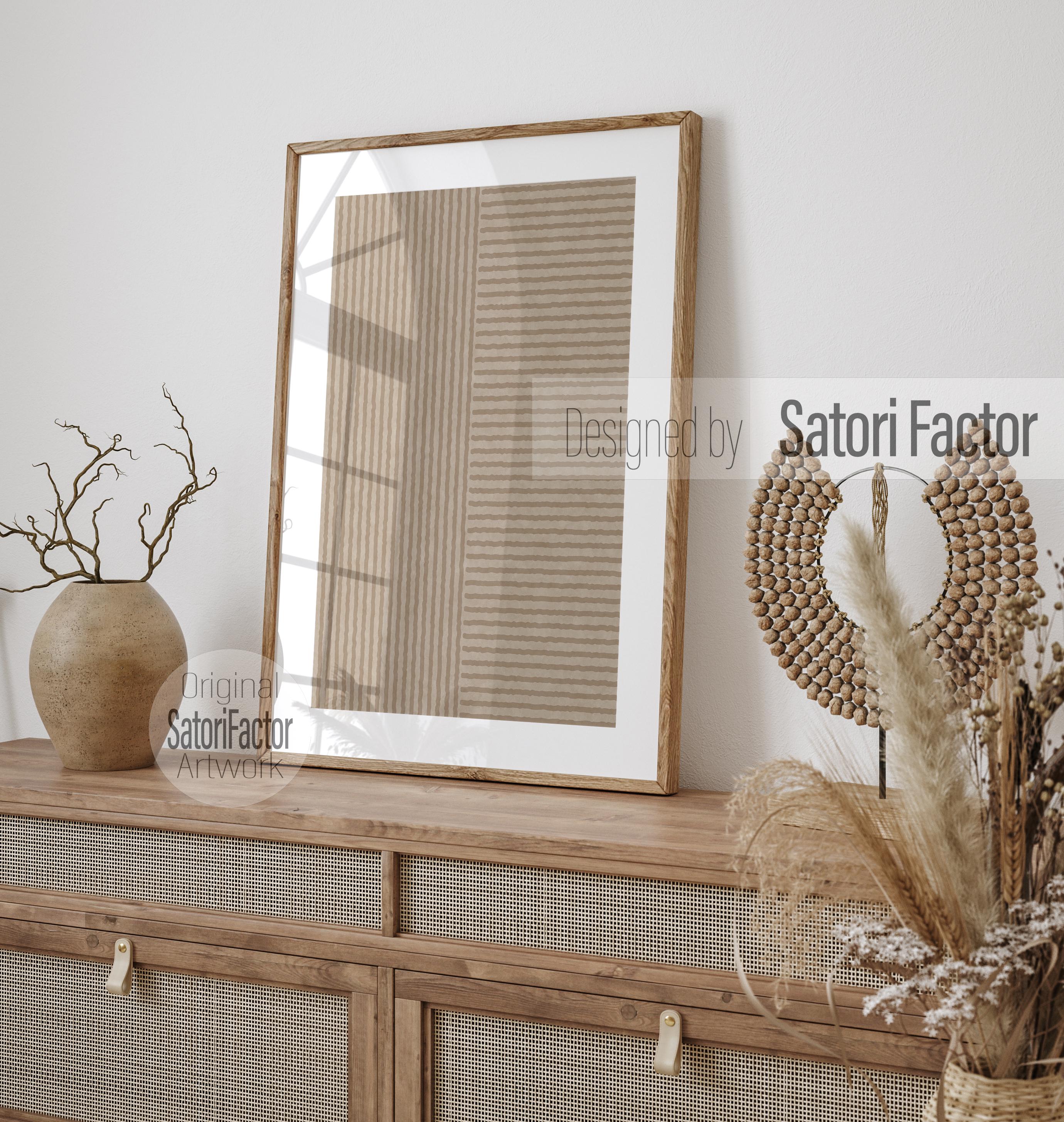 Modern Neutral Abstract Printable Wall Art Set of 3, Simple Line 