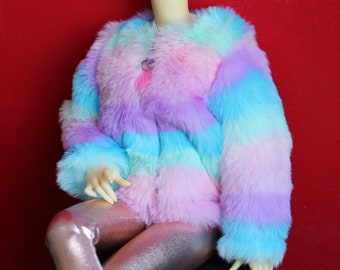 1/4 MSD BJD Unisexe Pastel Fur Jacket