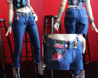 1/3 SD BJD Floral Jeans