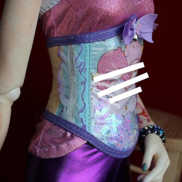 1/3 SD BJD Pastel Corset with encapsulated glitter