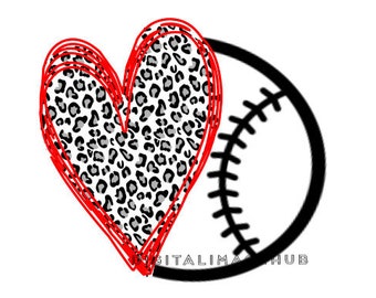 Corazón de béisbol SVG, SVG de béisbol, SVG de mamá de béisbol, Corazón de béisbol PNG, PNG de béisbol, SVG de camiseta de mamá de béisbol, Clipart de béisbol
