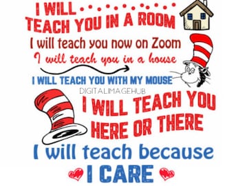 Dr Seuss Teacher Svg - Etsy