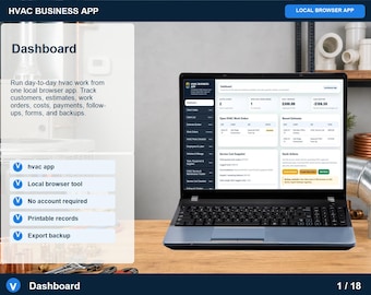App voor HVAC-bedrijven, werkorderbeheer, offertegenerator (digitale download)