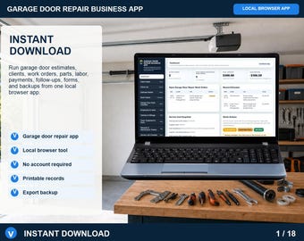 App voor garagedeurreparatiebedrijven | Lokale browser digitale download