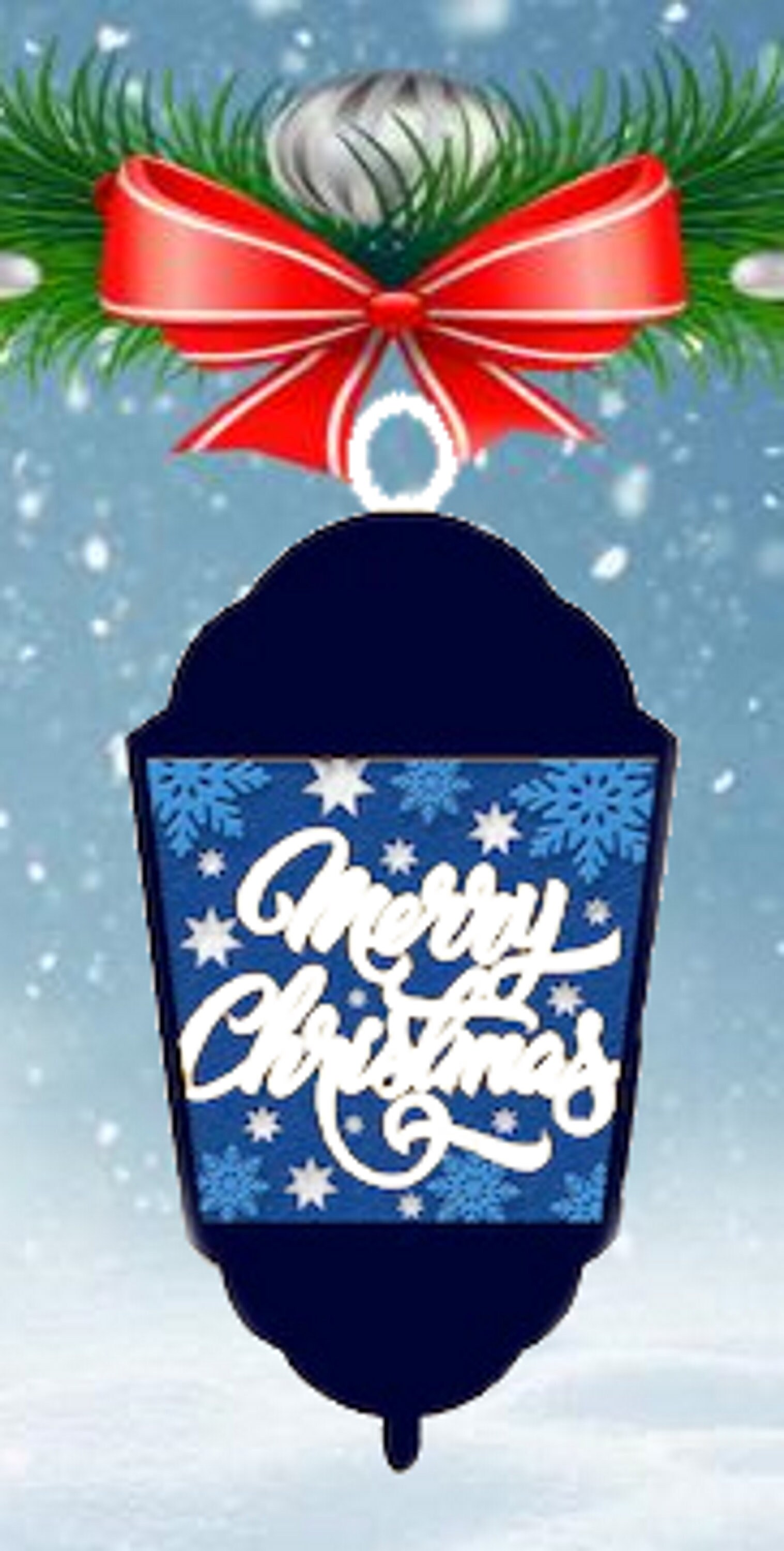 Layered Christmas Ornaments With White and Blue Accents in a Charcoal Blue Lamp Etsy