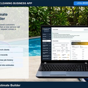 Aplicación para empresas de limpieza de piscinas, registro de servicios, planificador de rutas (descarga digital) imagen 4