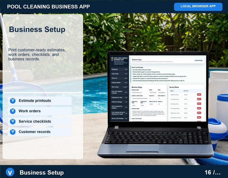 Aplicación para empresas de limpieza de piscinas, registro de servicios, planificador de rutas (descarga digital) imagen 16