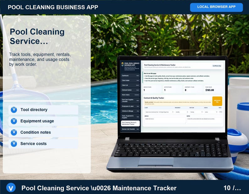 Aplicación para empresas de limpieza de piscinas, registro de servicios, planificador de rutas (descarga digital) imagen 10