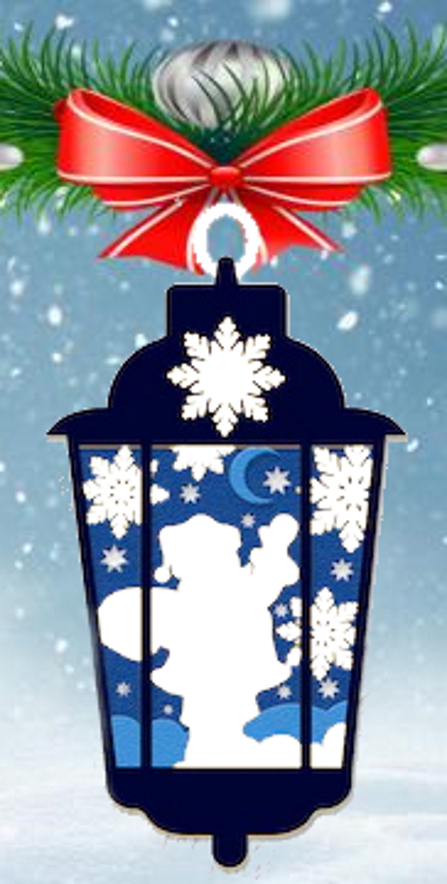 Layered Christmas Ornaments With White and Blue Accents in a Charcoal Blue Lamp Etsy