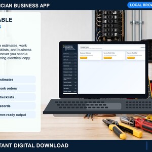 electrician payment tracker for recording customer payments, deposits, invoices, balances, payment dates, methods, and notes.