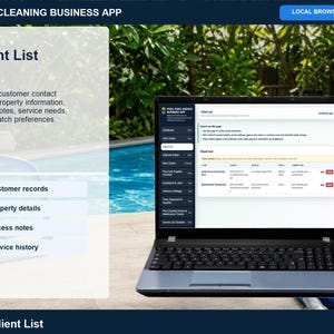 Aplicación para empresas de limpieza de piscinas, registro de servicios, planificador de rutas (descarga digital) imagen 3