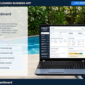 Aplicación para empresas de limpieza de piscinas, registro de servicios, planificador de rutas (descarga digital) imagen 1