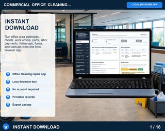 App voor commerciële kantoorreiniging | Lokale browser digitale download