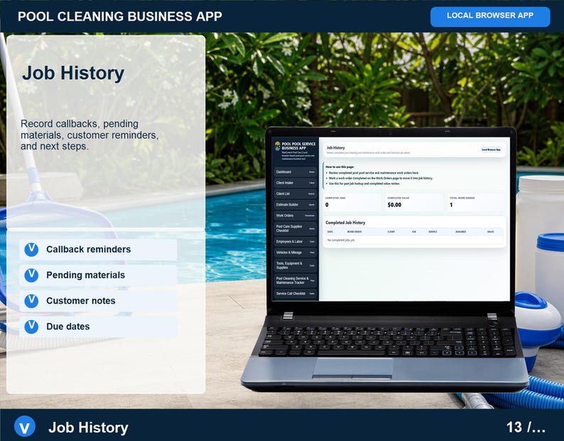 Aplicación para empresas de limpieza de piscinas, registro de servicios, planificador de rutas (descarga digital) imagen 13