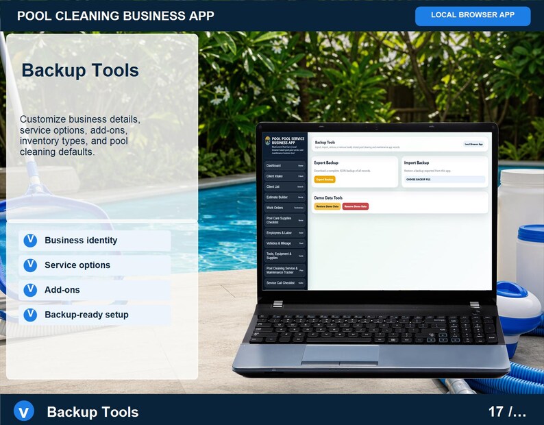 Aplicación para empresas de limpieza de piscinas, registro de servicios, planificador de rutas (descarga digital) imagen 17