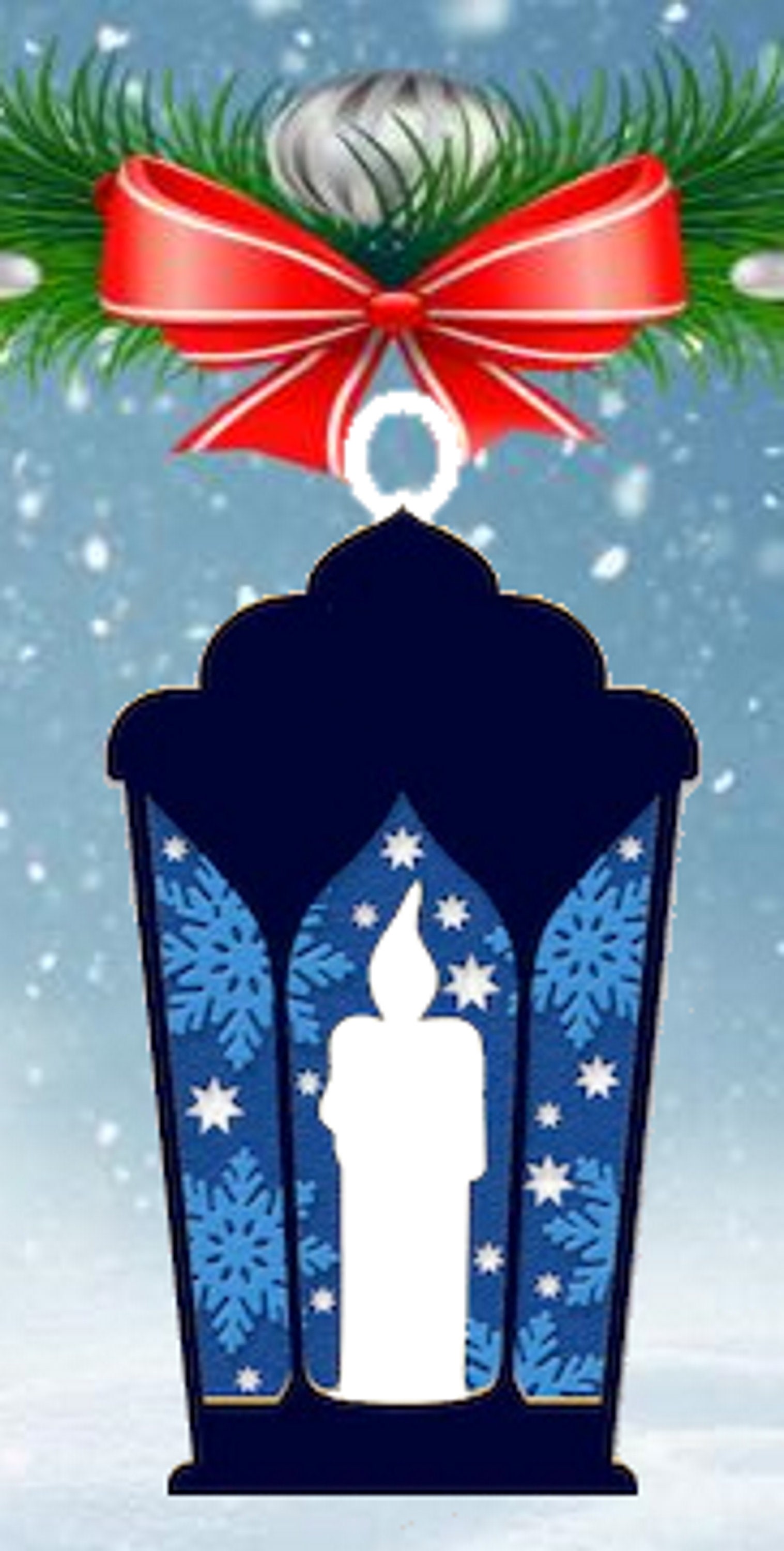 Layered Christmas Ornaments With White and Blue Accents in a Charcoal Blue Lamp Etsy