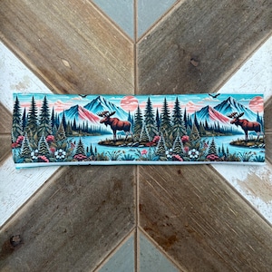 Moose headband, stretch, Alaskan, running, womens headband, workout, Women’s stretch headband, gift, headbands, rainbow moose, headband