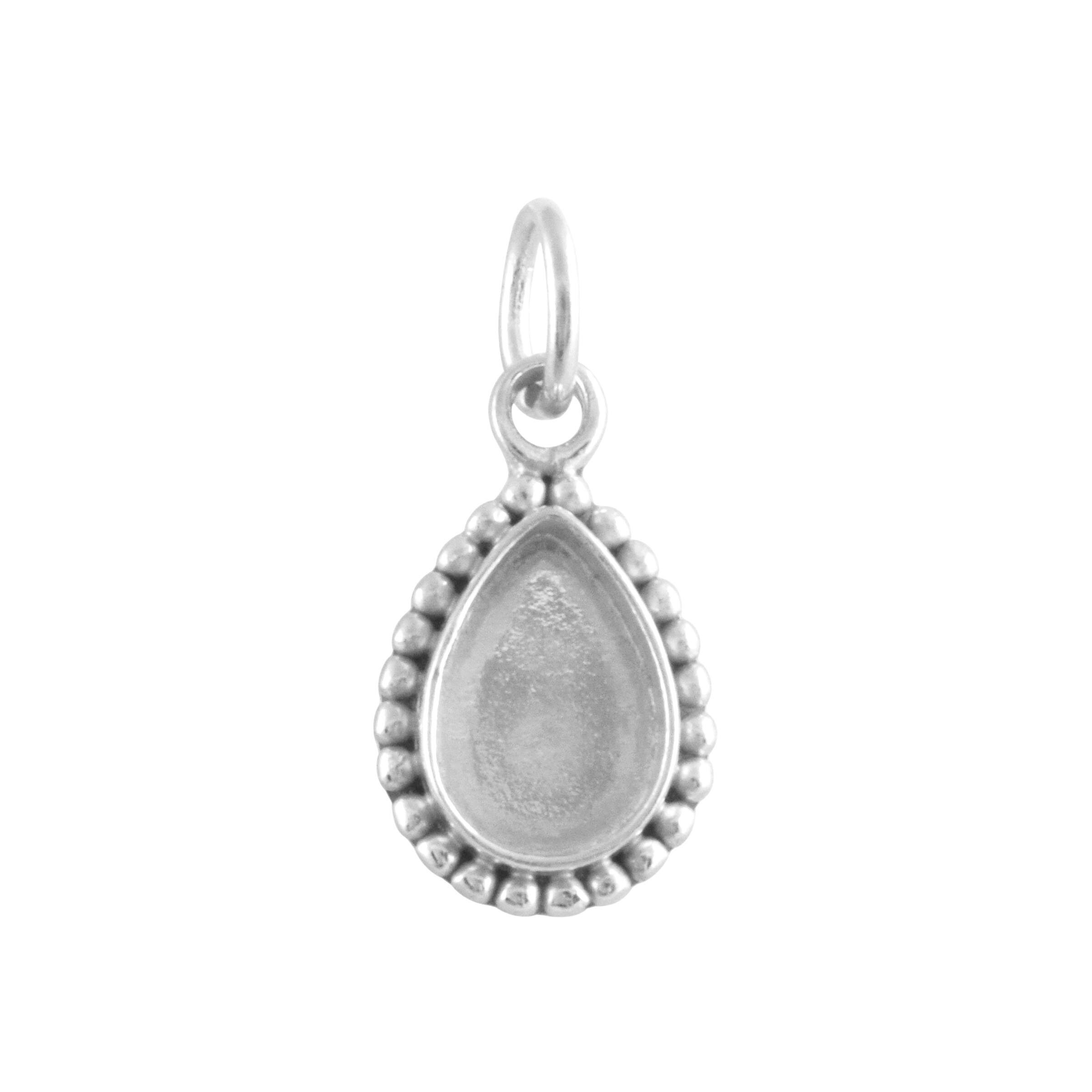 925 solid silver beaded Pear Bezel Pendant Wholesale Blanks Etsy