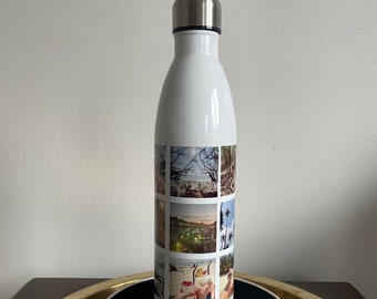 Individuell bedruckte Wasserflasche - Personalisierte Wasserflasche - Maßgeschneiderte Thermosflasche - Bild Metallflasche