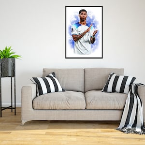Marcus Rashford Inglaterra 2022/23 Impresión de arte digital - (en cartón Foamex o papel fotográfico)
