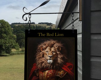 The Red Lion Hanging Pub Sign For Home Bar or Man Cave! - The Red Lion Bar Sign