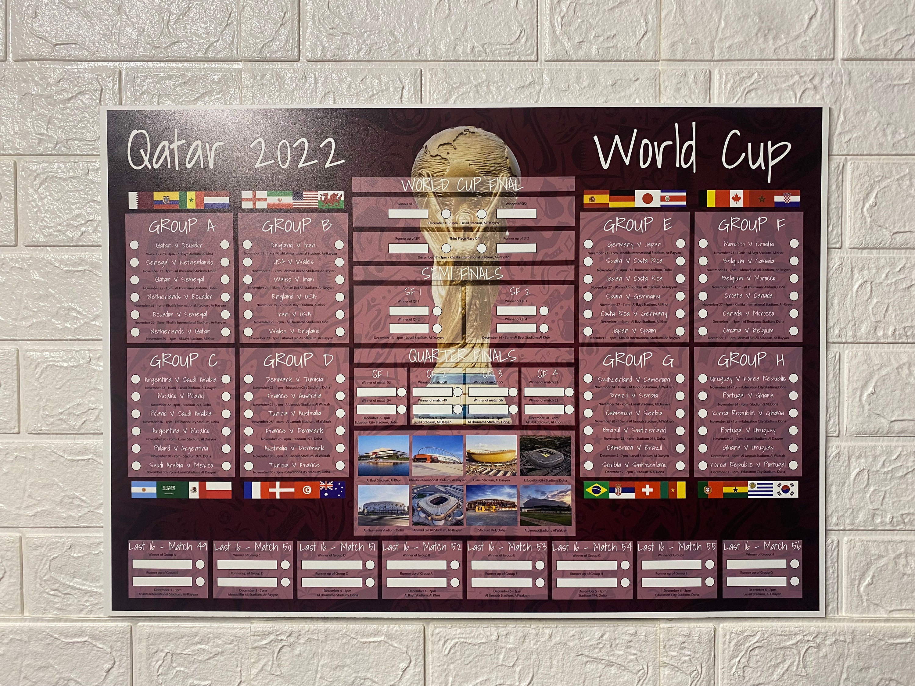 Qatar 2022 football world cup scoreboard poster free vector