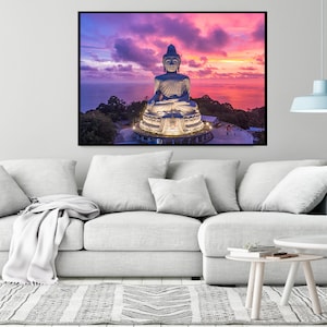 Art mural de Bouddha, Décor mural de Bouddha, Affiche de Bouddha, Bouddisme, Impression de Bouddha