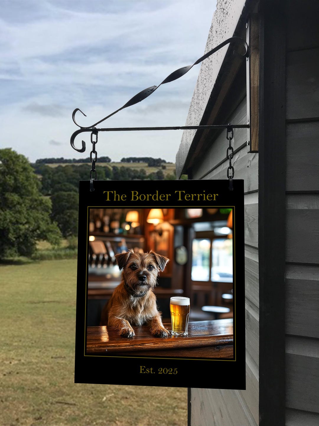 Pub Sign Border R The Border Terrier Hanging Pub Sign for Home Bar or Man Cave! - the ...