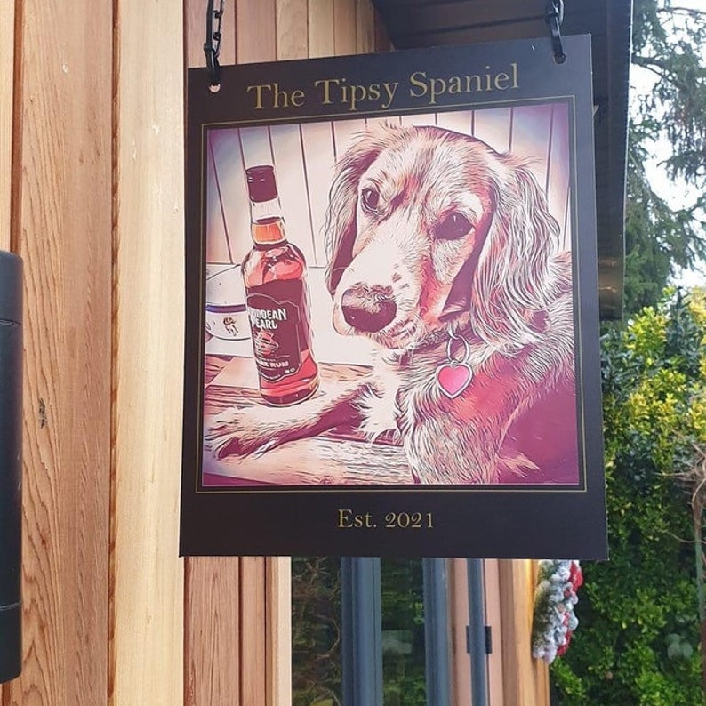Premium Personalised Hanging Pub Sign For Home Bar or Man Cave image 3