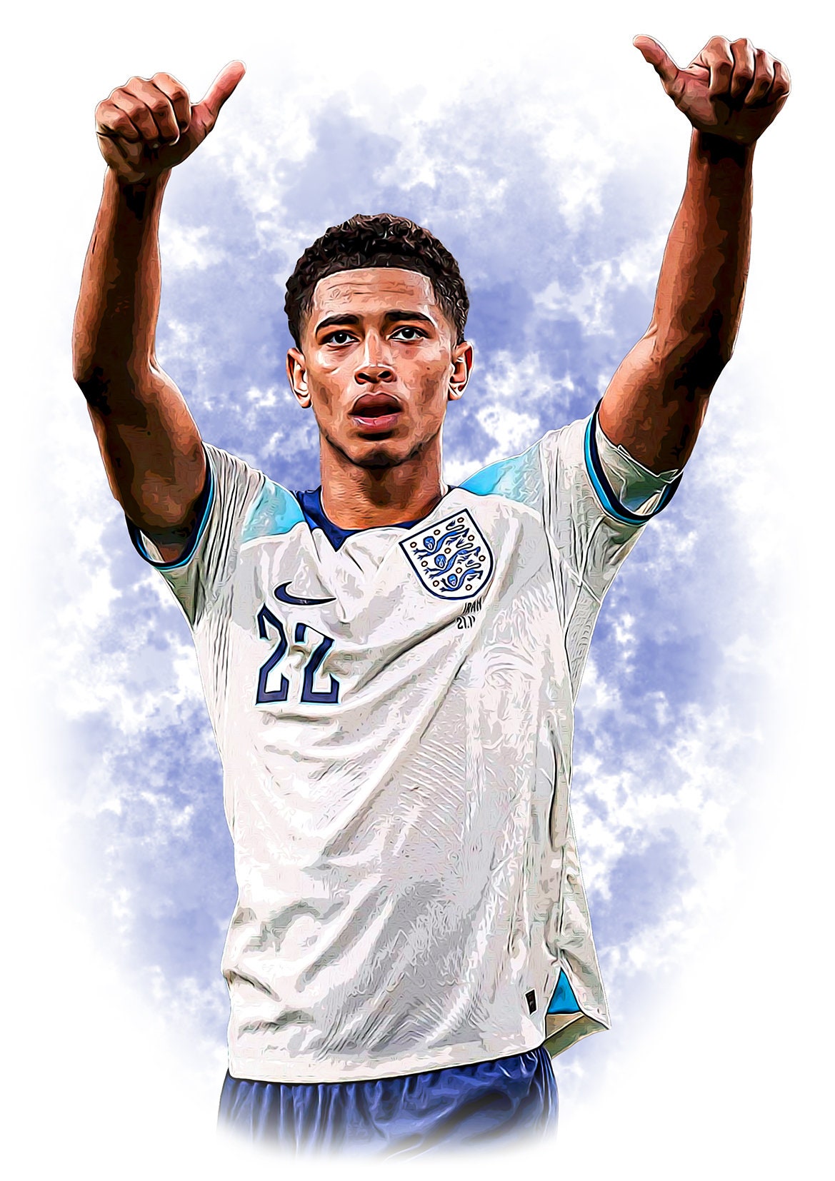 選手用 2022W杯 イングランド代表22番 ジュード・ベリンガム 選手用 2022W杯 イングランド代表 22番 ジュード・ベリンガム