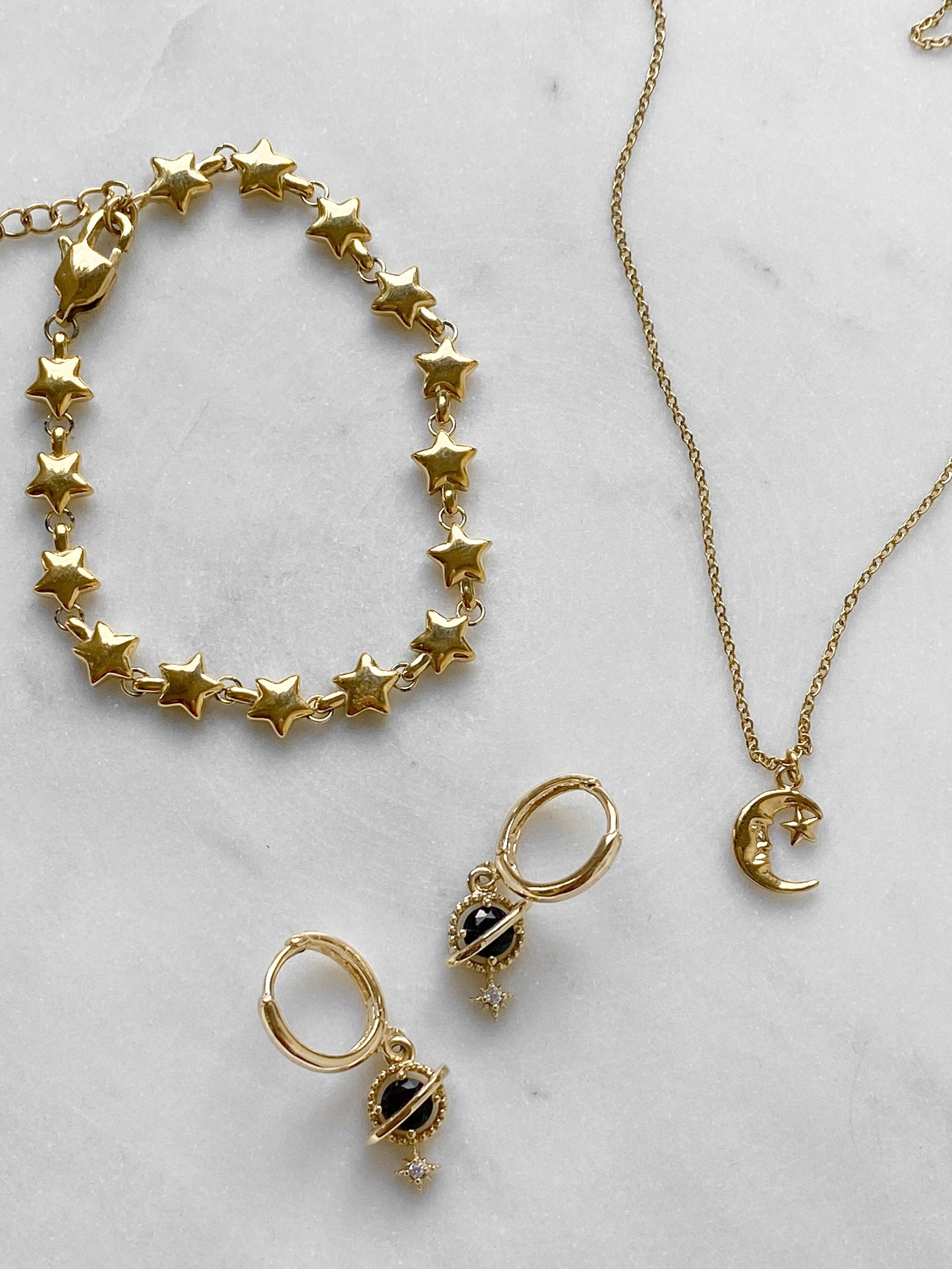 【ONE ENOUGH】Super Star Chain Bracelet Gold Star Chain Bracelet Minimalistic Dainty Star Bracelet