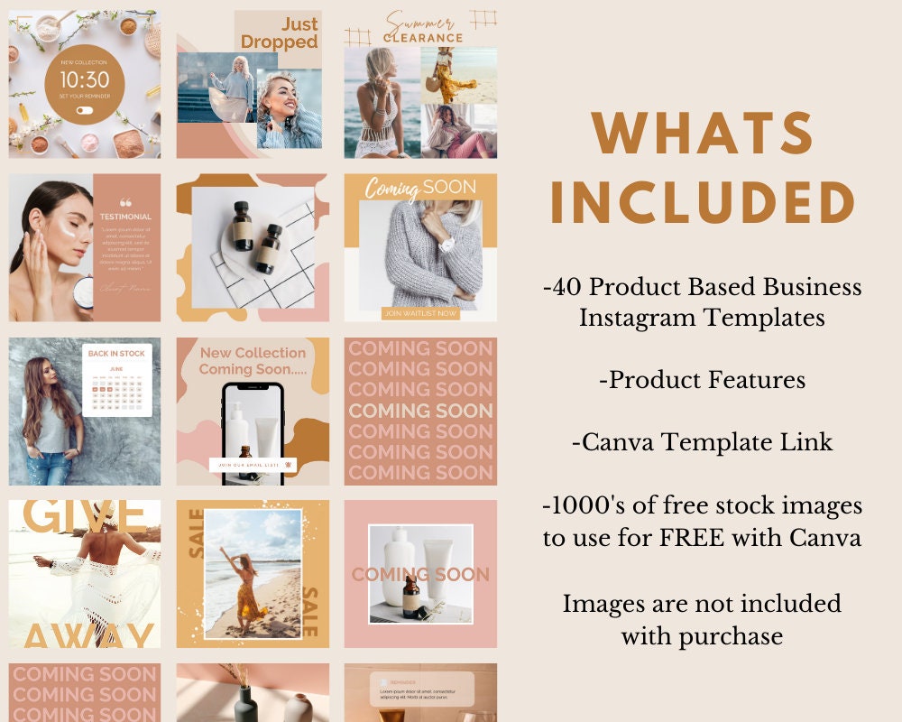 40 Instagram Canva Templates for Product Based Business - Etsy